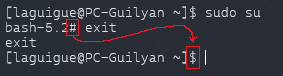 exit sudo
