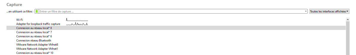 Interface Wireshark